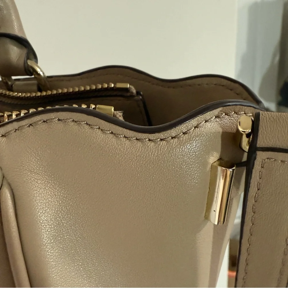 Michael Kors Beige Amelia Leather Tote Bag with Crossbody